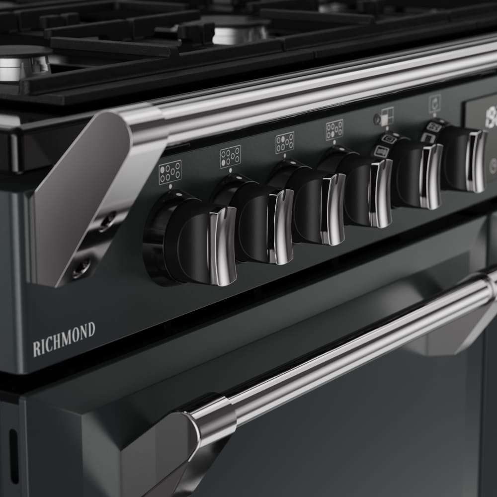 110cm Dual Fuel Stoves Range Cooker, Grey, A Rated - RCA RICH 110DF ANT - London Houseware - 5